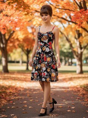 Vintage High-Waisted Floral Sundress with Pockets!